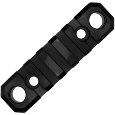 GrovTec Key-Mod 5 Slot 3.1" Rail Section with QD Push Button Base Key-Mod to Picatinny Solid Aluminum Type III Black Hard Anodized Finish