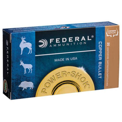 Federal Premium Power-Shok 300 Winchester Magnum Ammunition 20 Rounds 180 Grain Copper Hollow Point 2960fps