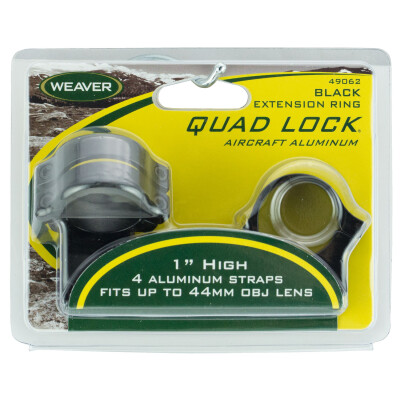 1" Quad-Lock Extension Rings High Black