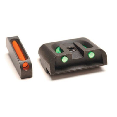 TruGlo Brite-Site Fiber Optic Sight Set for Glock 10mm/.357 SIG/.45 GAP and ACP Models 3 Dot Sights CNC Machined Steel Housing Matte Black Finish