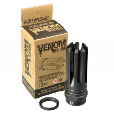 Strike Industries Venom .308 AR Flash Hiding Muzzle Device .308 Win/7.62 NATO Threaded 5/8"x24 Steel Matte Black SI-Venom-FH-308/7.62