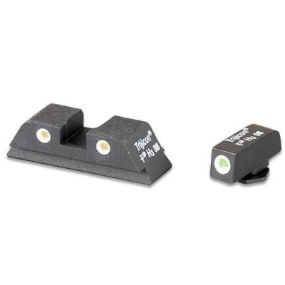 AmeriGlo 9mm/.40/.357 Classic 3 Dot Tritium Night Sights for Glock Green Front Dot Yellow Rear Dots with White Outlines GL-115