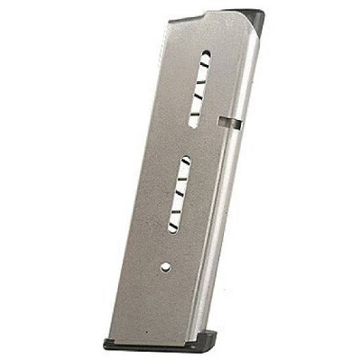 Wilson Combat 1911 Government/Commander Full Size 8 Round Magazine .45 ACP Lo-Profile Steel Base Pad Stainless Steel Natural Finish
