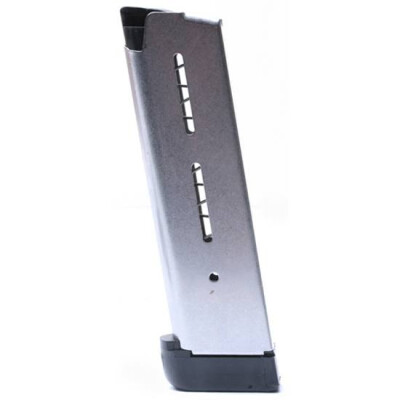 Wilson Combat 1911 Full Size Magazine .45 ACP 8 Rounds Extended Plastic Base Pad Stainless Steel 47DE