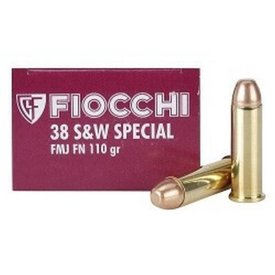 38 Special 110 gr +P FMJFN Fiocchi Ammo For Sale!