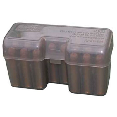 MTM Case-Gard RF22 Series 22 Round Large Magnum Ammunition Box Polypropylene Smoke RF22-LM-41
