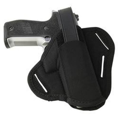 Uncle Mike's Hidden Hammer 2"-3" Barrel Small/Medium Double Action Revolver Super Belt Slide Holster Ambidextrous Nylon Black 8600-0