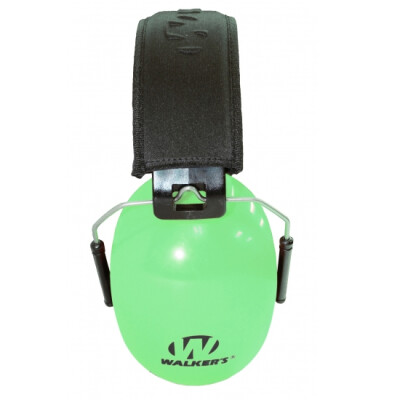 Walker's Game Ear Dual Color Passive Adult Folding Earmuffs 26 dB Noise Reduction Rating HI-VIZ Green
