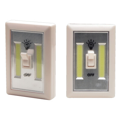 Cyclops Light Switch 180 Lumens 3 AAA Batteries 3 Mounting Options On/Off Switch Ivory 2 pack