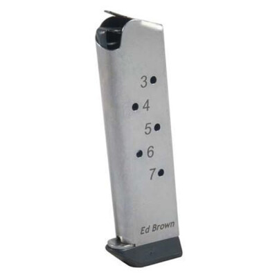 Ed Brown 1911 Government/Commander Full Size 7 Round Magazine .45 ACP Stainless Steel Natural Finish
