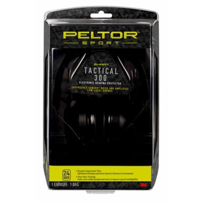 Peltor Sport Tactical 300 Electronic Earmuffs 24dB Noise Reduction Rating Matte Black