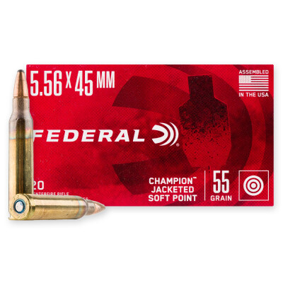 Federal American Eagle 5.56 NATO Ammunition 20 Rounds JSP 55 Grain