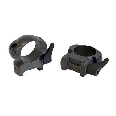 Weaver Grand Slam Lever Lok Rings 1in Medium Black Steel