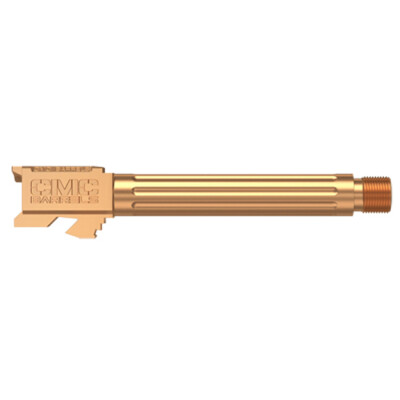 CMC Triggers 9mm Luger Match Grade Drop In Replacement Fluted/Threaded Barrel for Glock 17 Gen 3-4 416R Stainless Steel TiCN Bronze Finish 75513