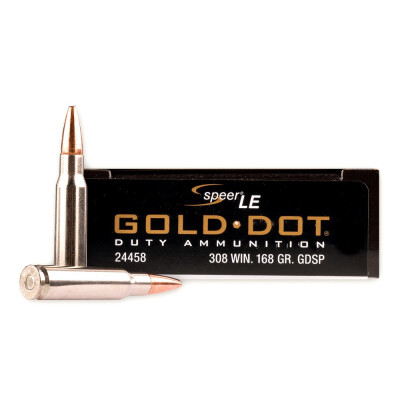 Speer Gold Dot .308 Winchester Ammunition 20 Rounds Bonded SP 168 Grains