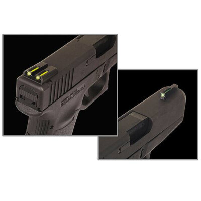 TRUGLO Springfield XD/XDM/XDS Brite Site TFO Sights Green Front/Yellow Rear CNC Machined Steel Black TG131XTY