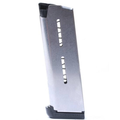 Wilson Combat 1911 Officer/Defender Compact 7 Round Magazine .45 ACP Standard Plastic Base Pad Stainless Steel Natural Finish