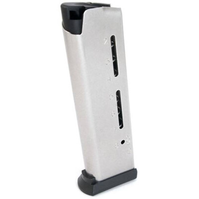 Wilson Combat 1911 Elite Tactical Government/Commander Full Size 8 Round Magazine .45 ACP ETM Base Pad Stainless Steel Natural Finish