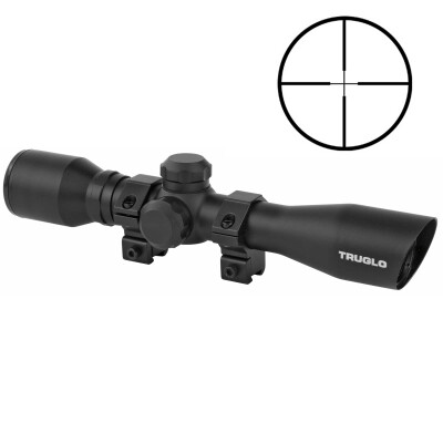 TRUGLO 4x32 Rimfire Riflescope w/ Duplex Reticle & Rings, Matte Black