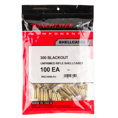 Winchester .300 AAC Blackout Brass Cartridge Cases New Unprimed -100