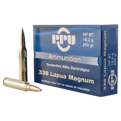 Prvi Partizan PPU .338 Lapua Magnum Ammunition 10 Rounds 250 Grain Hollow Point Boat Tail Projectile 2995fps