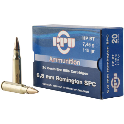 Prvi Partizan PPU Metric 6.8 SPC Ammunition 20 Rounds 115 Grain HPBT 2624fps