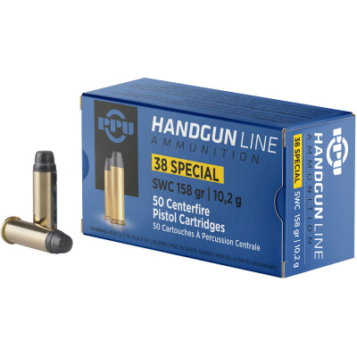 Prvi Partizan PPU .38 Special Ammunition 50 Rounds 158 Grain SWC 902fps