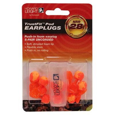 Howard Leight TrustFit Pod Uncorded Foam Ear Plugs 5 Pairs Orange