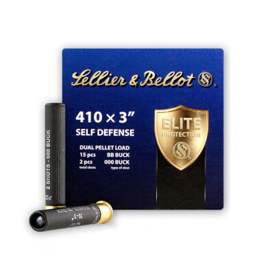 Sellier & Bellot .410 Bore Shotshell 25 Rounds 3" 000 Buck 15 Pellet BB Shot