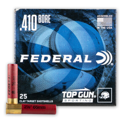 Federal Top Gun .410 Bore Shotshell 250 Rounds 2-1/2" #8 Shot 1/2 Ounce