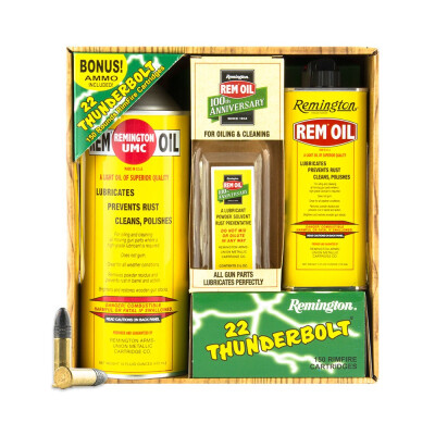 Remington 100th Anniversary Cleaning Kit & Thunderbolt .22 Long Rifle Ammunition 150 Rounds LRN 40 Grain