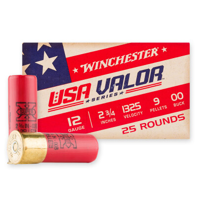 Winchester USA VALOR 12 Gauge Shotshell 250 Rounds 2-3/4" 00 Buck 9 Pellets