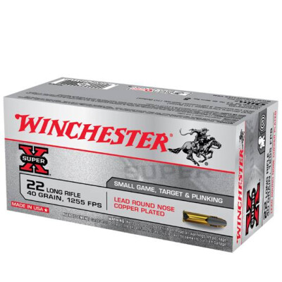 Ammo 500 Round Brick .22 LR Winchester Super-X LRN 40 Grain 1255 fps X22LR