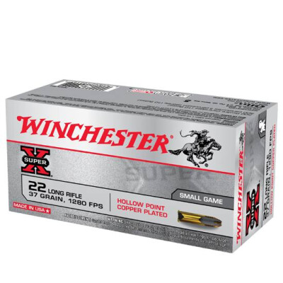 Ammo 500 Round Brick .22 LR Winchester Super-X HP 37 Grain 1280 fps X22LRH