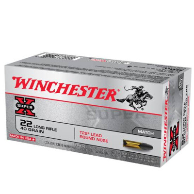 500 Round Brick .22 LR Winchester Super X T22 Target RN 40 Grain Standard Velocity 1150 fps XT22LR