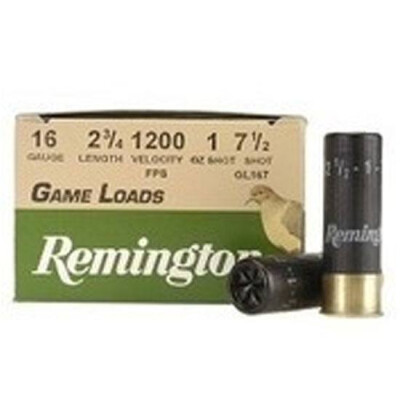 Remington Game Load 16ga 2-3/4" #7.5 Shot 1oz 250 Rd Case