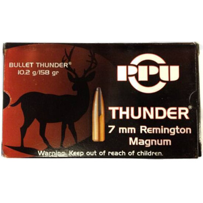 PPU 7mm Rem Mag 158 Grain SP Thunder 20 Round Box