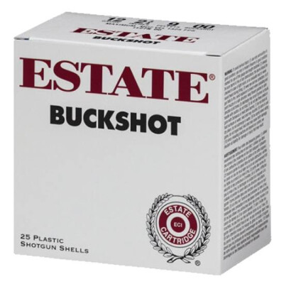 Estate 12 Gauge 2-3/4 00 Buck 9 Pellets 25 Rounds