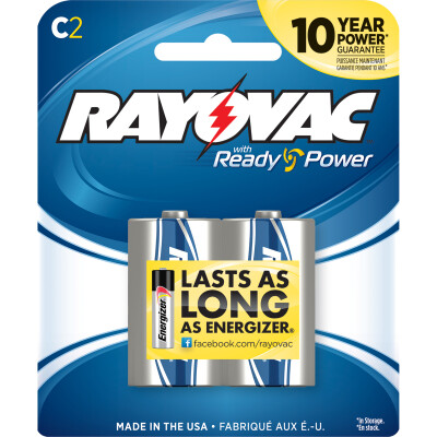 Rayovac C-Cell Mercury Free Alkaline Batteries 2-Pack