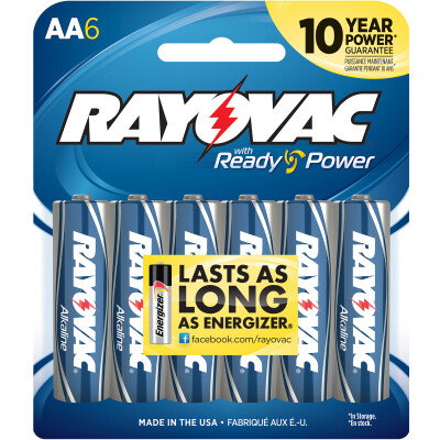 Rayovac AA Batteries Alkaline Batteries 6 Per Package