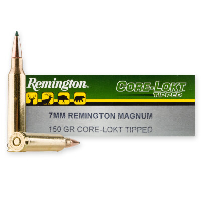 Remington 7mm Rem Mag Ammunition 20 Rounds Core-Lokt Polymer Tip 150 Grain