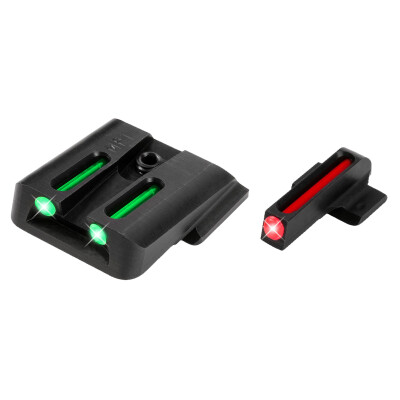 TruGlo Brite-Site Fiber Optic Sight Set for S&W M&P Models 3 Dot Sights CNC Machined Steel Housing Matte Black Finish