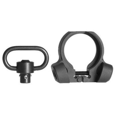 Troy Industries Professional Grade AR-15 Receiver Sling Adapter With QD Swivel Aluminum Black SMOU-PGR-00BT-00