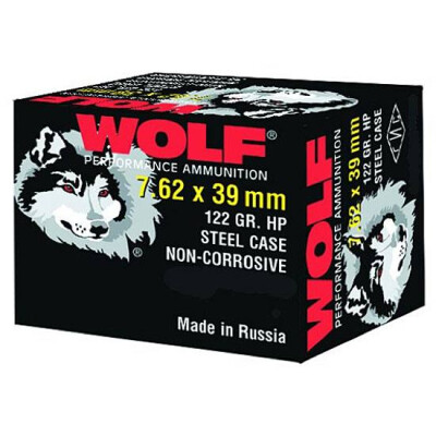 Wolf Performance 7.62x39 Ammunition 1000 Rounds JHP 123 Grain Steel Cased