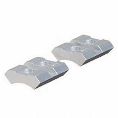 Weaver No. 411S Base T/C System 1 & Black Diamond Standard 2-Piece Detachable Top-Mount Base Front & Rear Silver