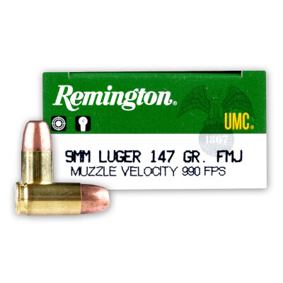 Remington UMC 9mm Luger Ammunition 500 Rounds FMJ 147 Grains