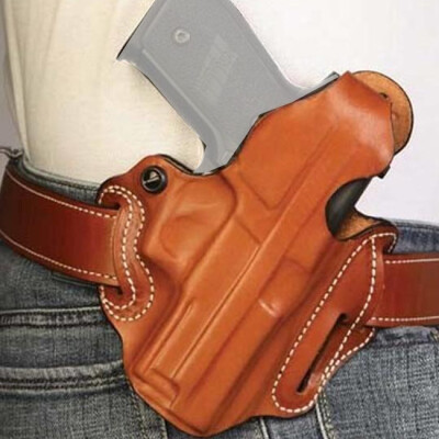 DeSantis Gunhide Thumb Break Scabbard For Ruger Security 9 Belt Slide Holster OWB Right Hand Leather Tan