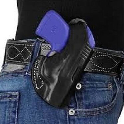 DeSantis The Maverick For Ruger LCP II Belt Holster 1.75" Belt Right Hand Leather Black