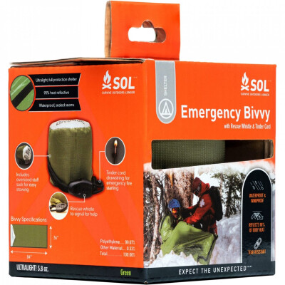 SOL Emergency Bivvy with Rescue Whistle and Tinder Cord