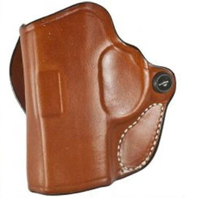 DeSantis Mini Scabbard Belt Slide Holster fits Springfield Hellcat Left Hand Leather Tan
